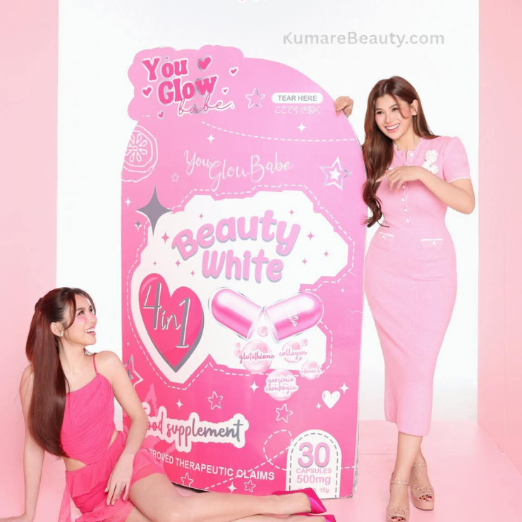 You Glow Babe BEAUTY WHITE Glutathione Collagen Slimming Capsules (x2 Pouches)