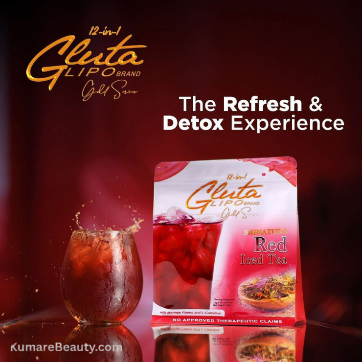 GlutaLipo Gold Series RED ICED TEA, 10 Sachets (1 POUCH)